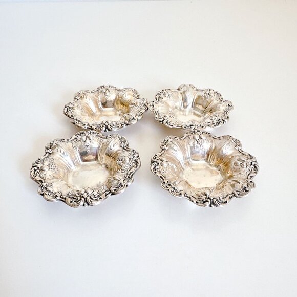 REED & BARTON STERLING SILVER FRANCIS 1 X569 SET OF 4 NUT DISH 3.5" - Picture 2 of 11
